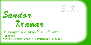 sandor kramar business card